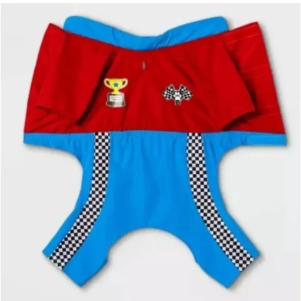 Target Racecar Driver Dog Halloween Costume Jumpsuit Outfit Size Small NWT
